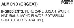 Etiquette du sirop d'orgeat industriel Monin
