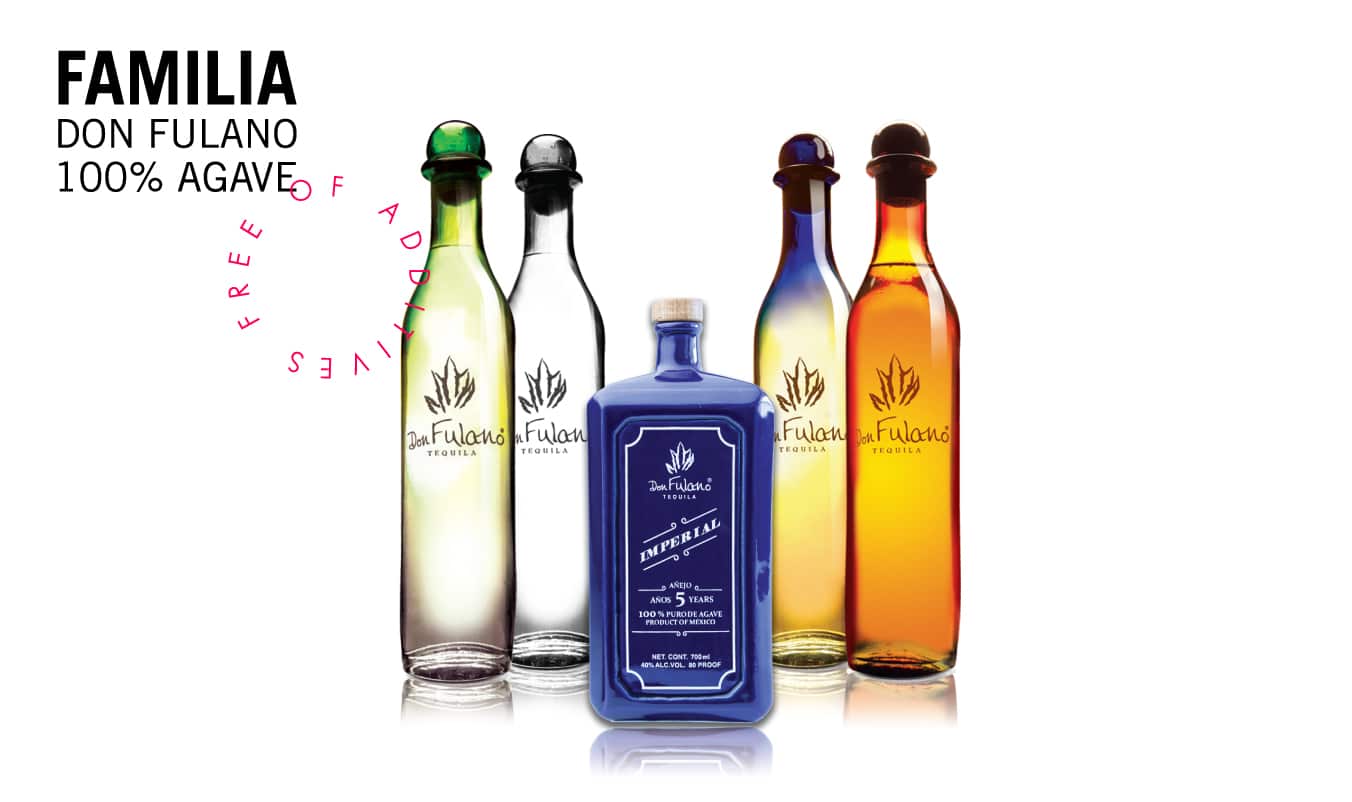 Don Fulano, mention spéciale à la bouteille de Reposado jaune et bleue, une beauté !
