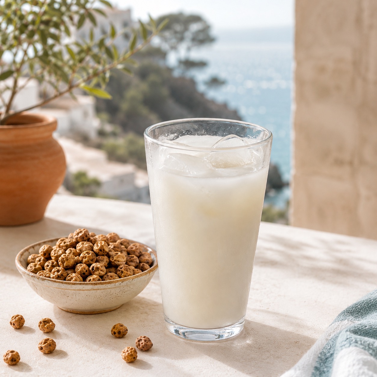 Horchata de chufa fraiche avec noix de souchet
